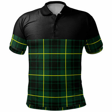 Scottish MacArthur Modern Clan Tartan Polo Shirt - Horizontal Style Front Side Tartan Plaid