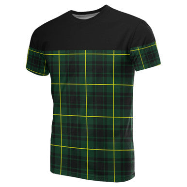 Scottish MacArthur Modern Clan Tartan T-Shirt Horizontal Style Front Side Tartan Plaid