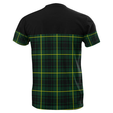 Scottish MacArthur Modern Clan Tartan T-Shirt Horizontal Style Back Side Tartan Plaid
