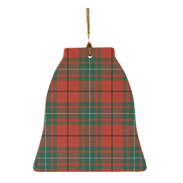 Scottish MacAulay Ancient Clan Tartan Ceramic Ornament Bell Shape Tartan Plaid