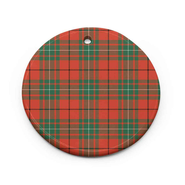 Scottish MacAulay Ancient Clan Tartan Ceramic Ornament Circle Shape Tartan Plaid