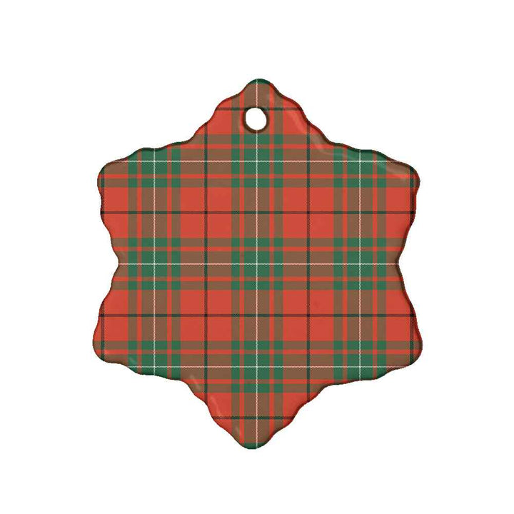 Scottish MacAulay Ancient Clan Tartan Ceramic Ornament Snow Flake Shape Tartan Plaid