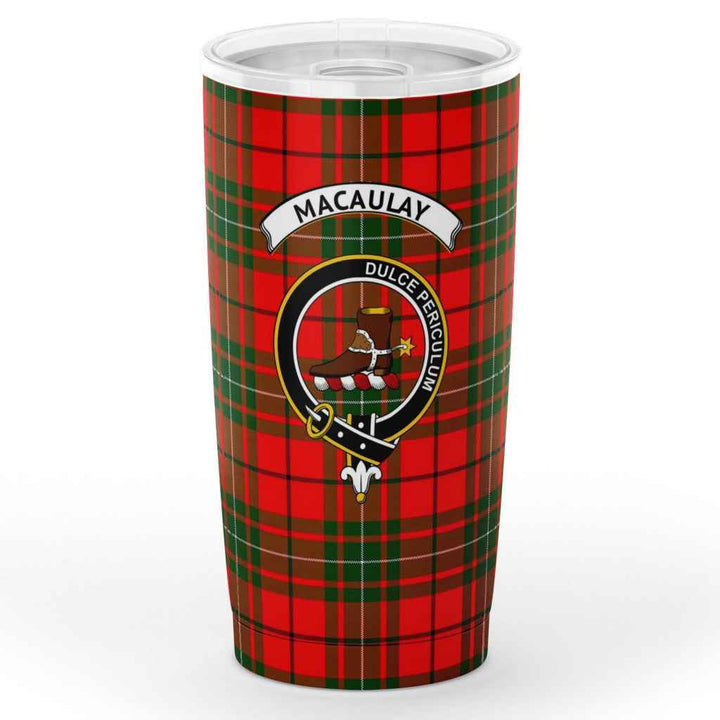 Scottish MacAulay Clan Crest Tartan Insulated Tumbler Tartan Plaid 1
