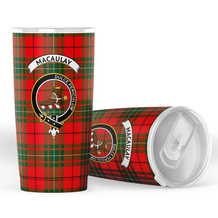 Scottish MacAulay Clan Crest Tartan Insulated Tumbler Tartan Plaid 4