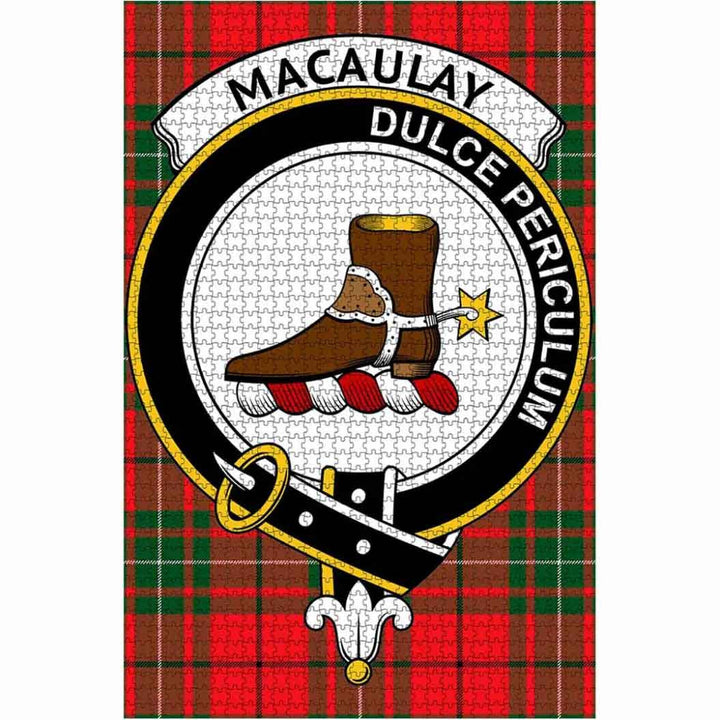 Scottish MacAulay Clan Crest Tartan Jigsaw Puzzle 1