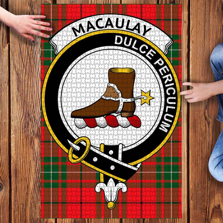 Scottish MacAulay Clan Crest Tartan Jigsaw Puzzle 3