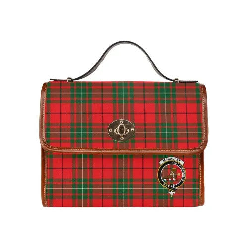 Scottish MacAulay Clan Crest Tartan Waterproof Canvas Bag Tartan Plaid 1