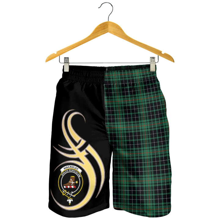 Scottish MacAulay Hunting Ancient Clan Crest Tartan Believe in Me Men's Shorts
