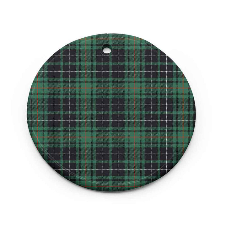 Scottish MacAulay Hunting Ancient Clan Tartan Ceramic Ornament Circle Shape Tartan Plaid