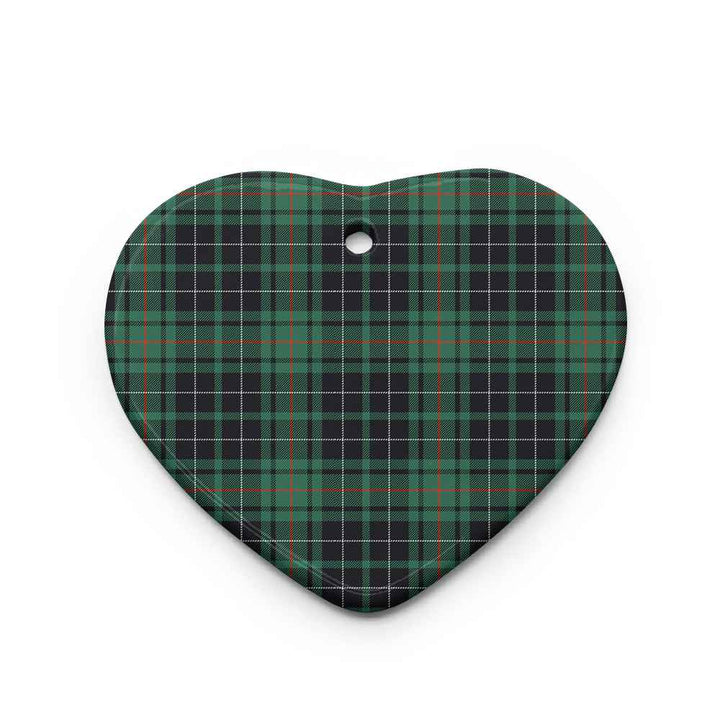 Scottish MacAulay Hunting Ancient Clan Tartan Ceramic Ornament Heart Shape Tartan Plaid