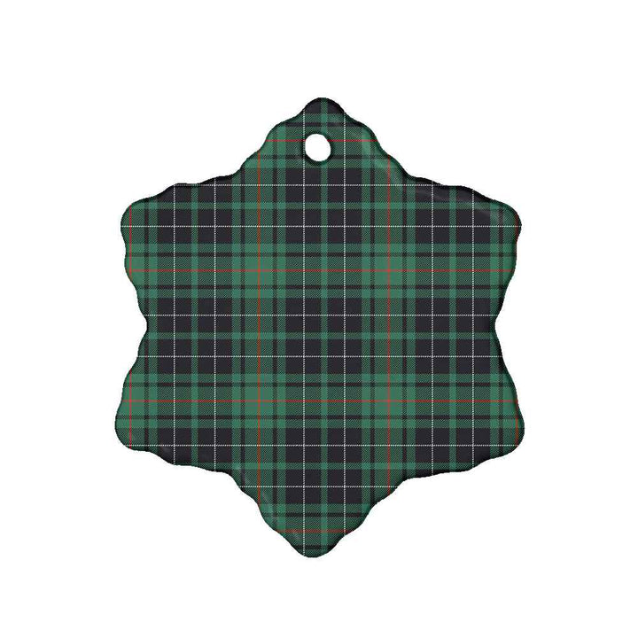 Scottish MacAulay Hunting Ancient Clan Tartan Ceramic Ornament Snow Flake Shape Tartan Plaid