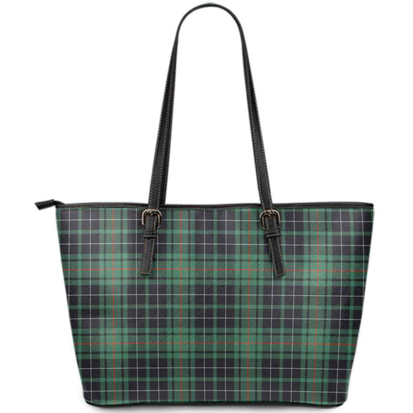 Scottish MacAulay Hunting Ancient Clan Tartan Leather Tote Tartan Plaid