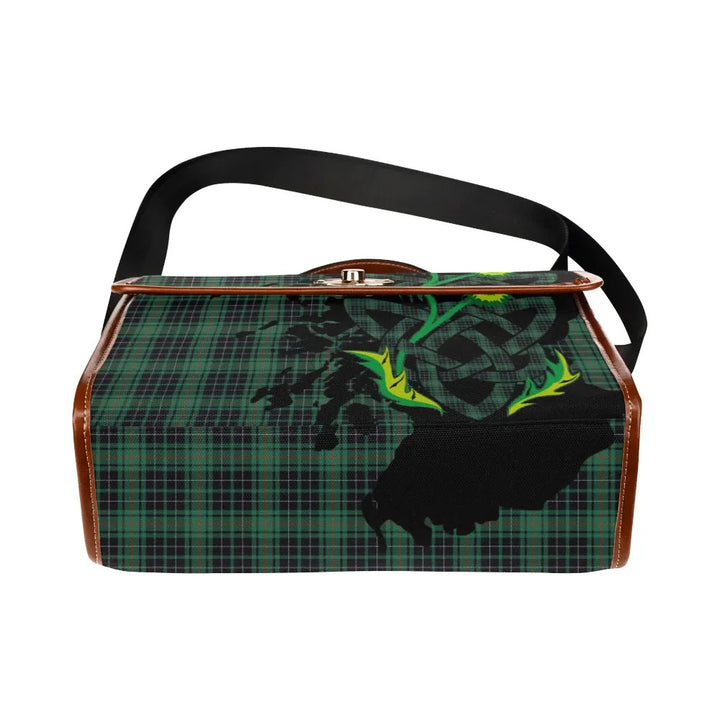 Scottish MacAulay Hunting Ancient Clan Tartan Waterproof Canvas Bag With Thistle Tartan Plaid 5