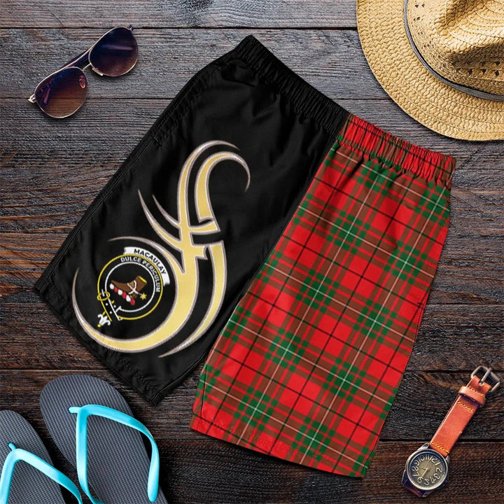 Scottish MacAulay Modern Clan Crest Tartan Believe in Me Men's Shorts
