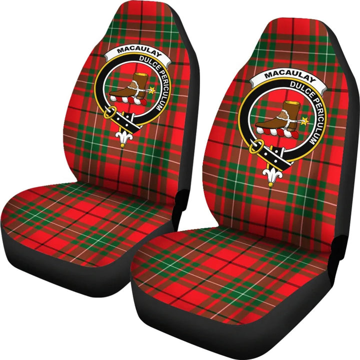 Scottish MacAulay Modern Clan Crest Tartan Car Seat Covers 1