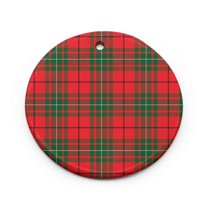 Scottish MacAulay Modern Clan Tartan Ceramic Ornament Circle Shape Tartan Plaid