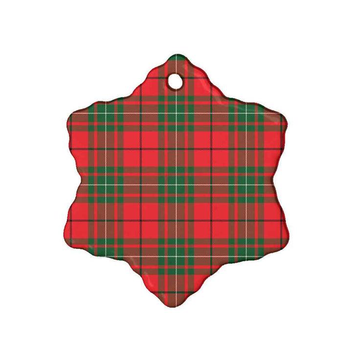Scottish MacAulay Modern Clan Tartan Ceramic Ornament Snow Flake Shape Tartan Plaid