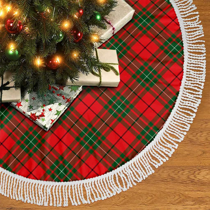 Scottish MacAulay Modern Clan Tartan Christmas Tree Skirt Tassels 2 Tartan Plaid