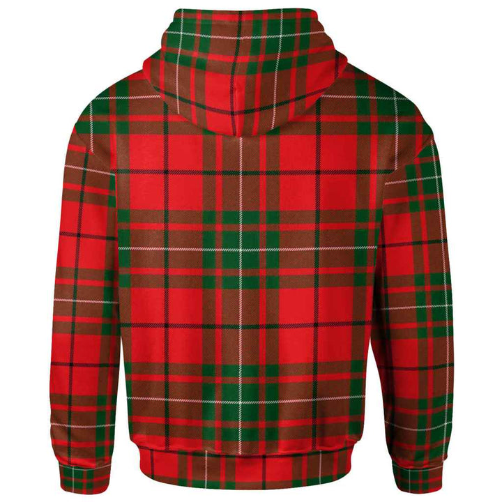 Scottish MacAulay Modern Clan Tartan Hoodie Back Side Tartan Plaid