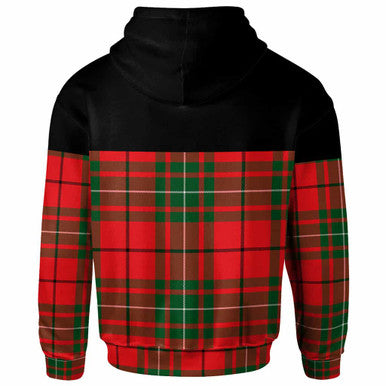 Scottish MacAulay Modern Clan Tartan Hoodie - Horizontal Style Back Side Tartan Plaid