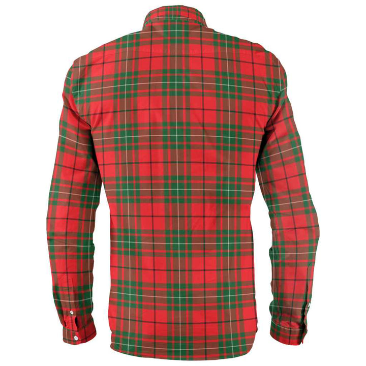 Scottish MacAulay Modern Clan Tartan Long Sleeve Shirt Back Side Tartan Plaid