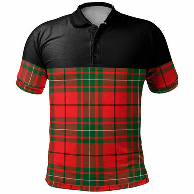 Scottish MacAulay Modern Clan Tartan Polo Shirt - Horizontal Style Front Side Tartan Plaid