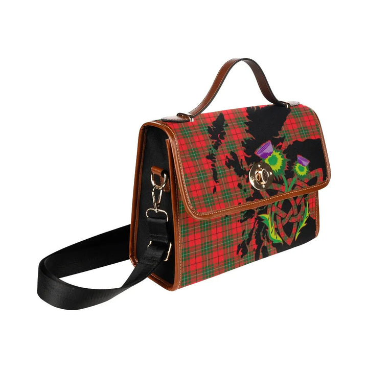 Scottish MacAulay Modern Clan Tartan Waterproof Canvas Bag With Thistle Tartan Plaid 3