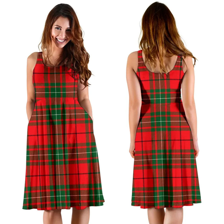 Scottish MacAulay Modern Clan Tartan Women Midi Dress