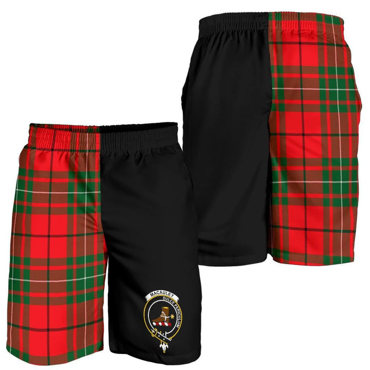 Scottish MacAuley Clan Crest Tartan Half of Me Men's Shorts