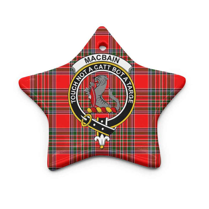 Scottish MacBain Clan Crest Tartan Ceramic Ornament Star Shape Tartan Plaid