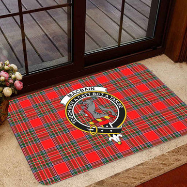 Scottish MacBain Clan Crest Tartan Door Mat Tartan Plaid 1