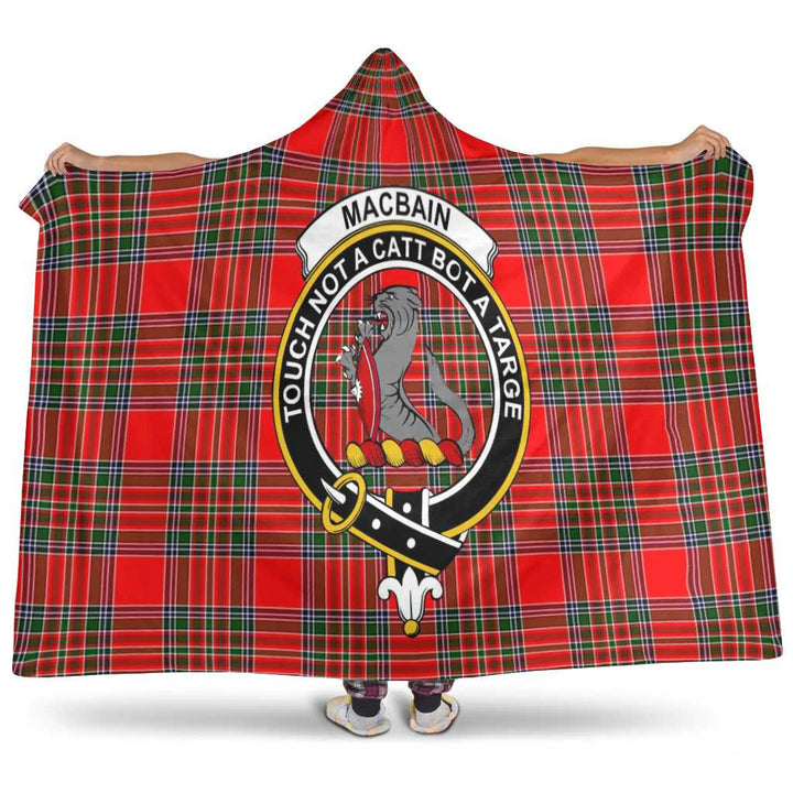 Scottish MacBain Clan Crest Tartan Hooded Blanket Tartan Plaid 1