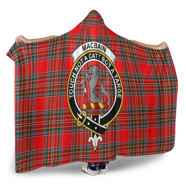 Scottish MacBain Clan Crest Tartan Hooded Blanket Tartan Plaid 2