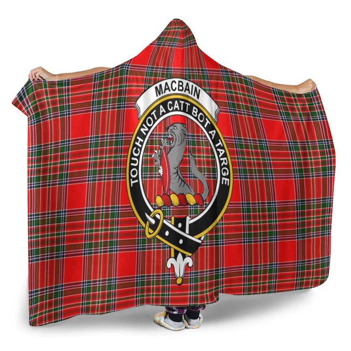 Scottish MacBain Clan Crest Tartan Hooded Blanket Tartan Plaid 2