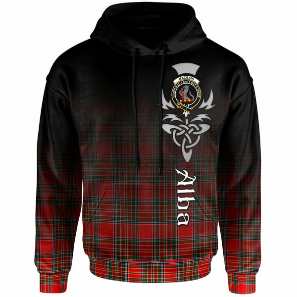 Scottish MacBain Clan Crest Tartan Hoodie - Alba Gu Brath Family Crest Celtic Inspired Front Side Tartan Plaid