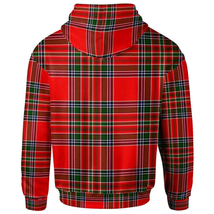 Scottish MacBain Clan Crest Tartan Hoodie Back Side Tartan Plaid