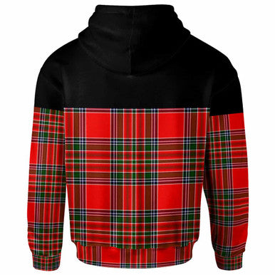 Scottish MacBain Clan Crest Tartan Hoodie - Horizontal Style Back Side Tartan Plaid