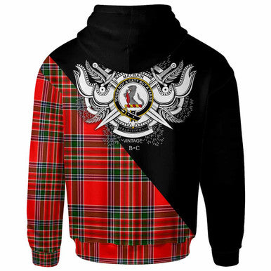 Scottish MacBain Clan Crest Tartan Hoodie - Military Logo Back Side Tartan Plaid
