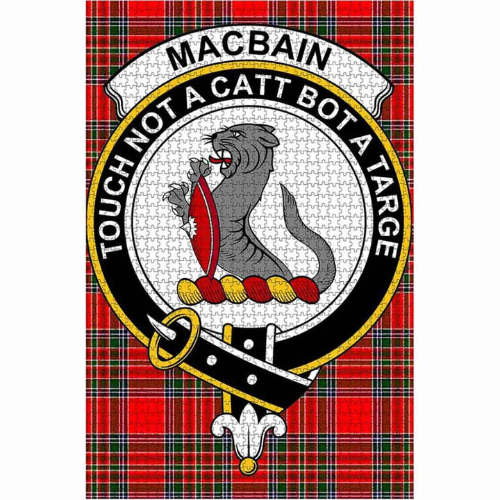 Scottish MacBain Clan Crest Tartan Jigsaw Puzzle 1