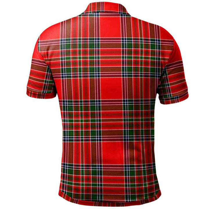 Scottish MacBain Clan Crest Tartan Polo Shirt Back Side Tartan Plaid