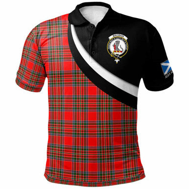 Scottish MacBain Clan Crest Tartan Polo Shirt - Scotland Forever Style Front Side Tartan Plaid