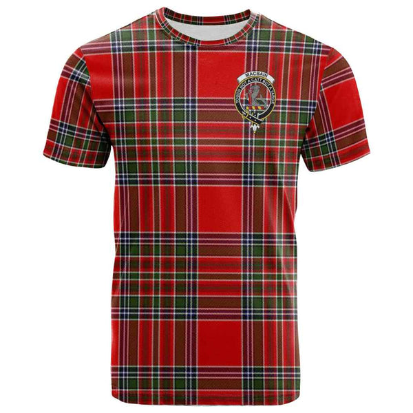 Scottish MacBain Clan Crest Tartan T-Shirt Front Side Tartan Plaid