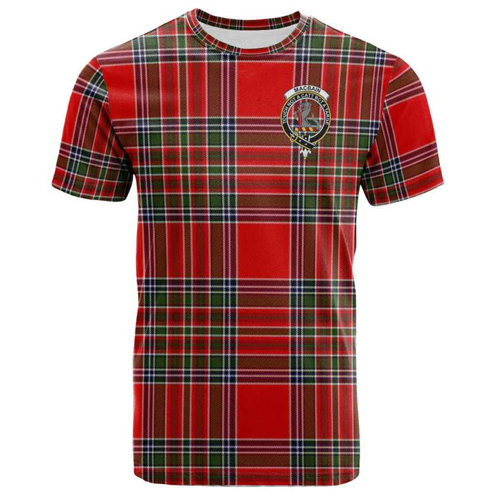 Scottish MacBain Clan Crest Tartan T-Shirt Front Side Tartan Plaid