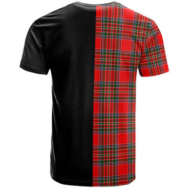 Scottish MacBain Clan Crest Tartan T-Shirt Half in Me Back Side Tartan Plaid