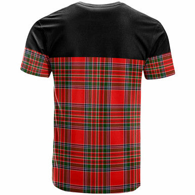 Scottish MacBain Clan Crest Tartan T-Shirt - Horizontal Style Back Side Tartan Plaid