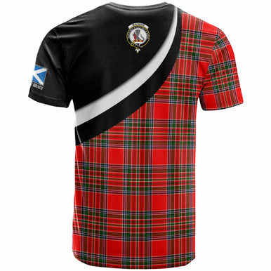 Scottish MacBain Clan Crest Tartan T-Shirt - Scotland Forever Style Back Side Tartan Plaid