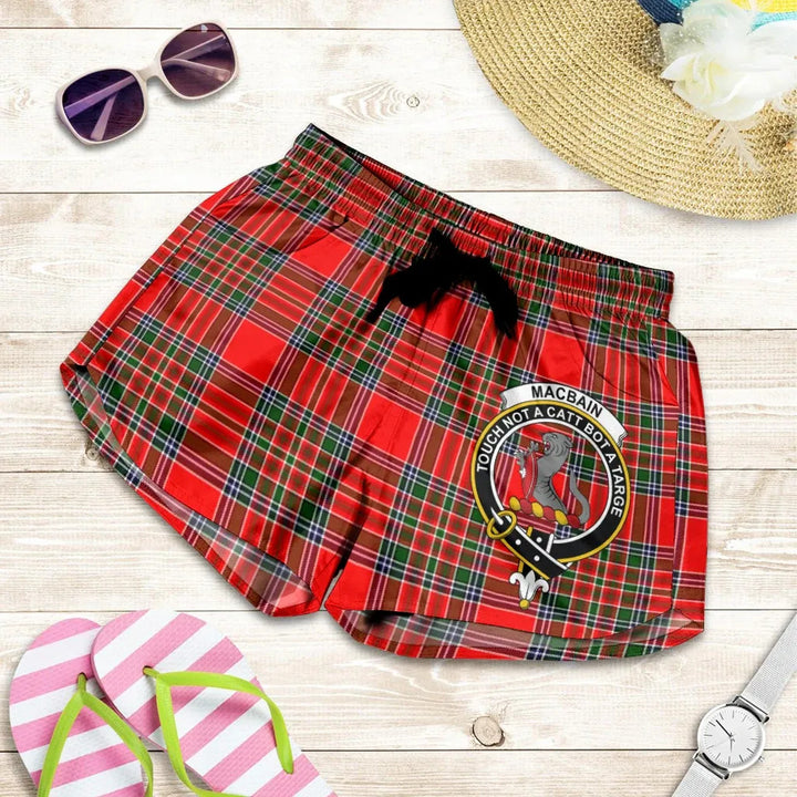 Scottish MacBain Clan Crest Tartan Women Shorts