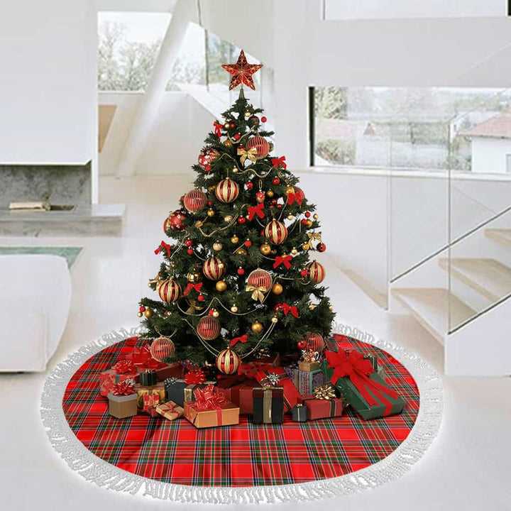 Scottish MacBean Modern Clan Tartan Christmas Tree Skirt Tassels 3 Tartan Plaid