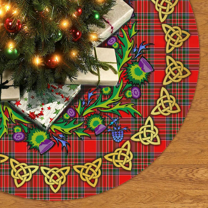 Scottish MacBean Modern Clan Tartan Thistle Celtic Knot Christmas Tree Skirt No Tassels Tartan Plaid 2