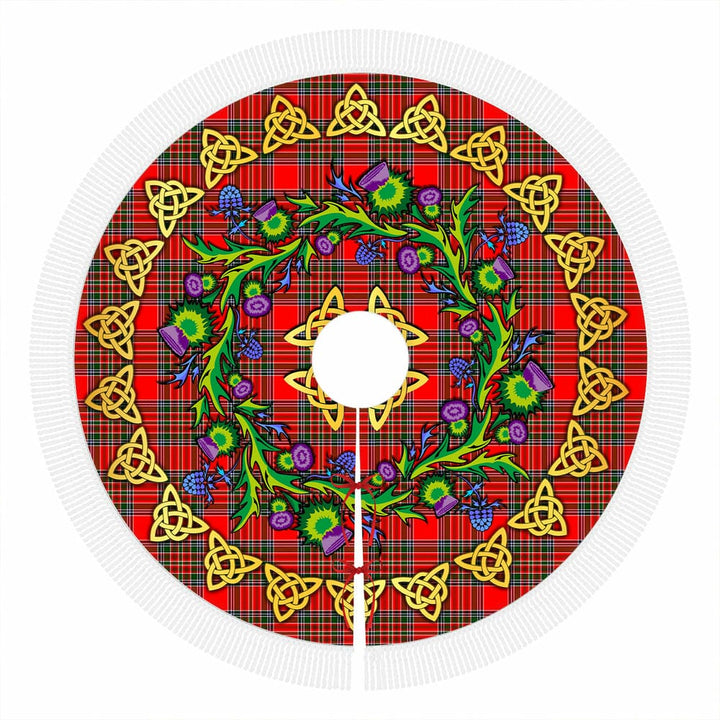 Scottish MacBean Modern Clan Tartan Thistle Celtic Knot Christmas Tree Skirt Tassels Tartan Plaid 1